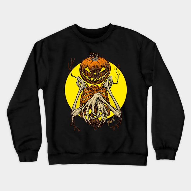 Autumn People 7: Pumpkin Crewneck Sweatshirt by Chad Savage